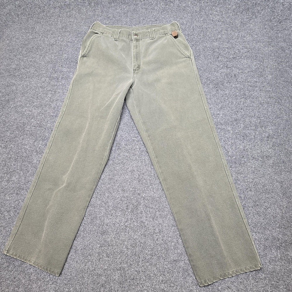 Orvis Pants Mens 37x30 Green Textured Chino Relaxed Fit Straight Leg Outdoor